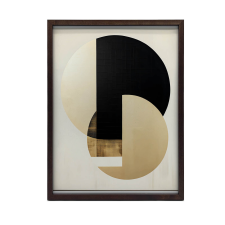 PLAKÁT FALRA KERETBEN ARANY ÉS FEKETE MODERN 60x90 CM grafika, keretezett kép