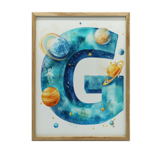 PLAKÁT KERETFALHOZ G BETŰ TÉREDÍSZÍTÉSBEN 30x40 CM grafika, keretezett kép