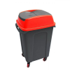 Planet Hippo Billenős Szelektív hulladékgyűjtő szemetes, műanyag, antracit/piros, 50L