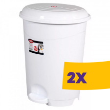 Planet Pedálos szemetes, műanyag, fehér, kivehető vödörrel 50L (Karton - 2 db) szemetes