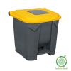 Planet Szelektív hulladékgyűjtő konténer, műanyag, pedálos, antracit/sárga, 30L