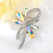 Platinával bevont csodaszép masni bross színjátszó Swarovski kristállyal (0167.) bross
