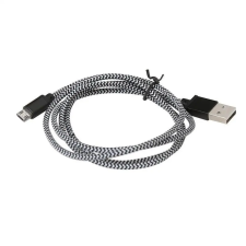Platinet micro USB to USB fabric braided cable 1m Black PUCFB1B kábel és adapter