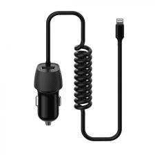 Platinet PLCRSL Car Charger Spiral 3,4A Lightning cable Black mobiltelefon kellék
