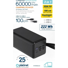 Platinet PMPB6020 60000mAh 20W PD PowerBank Black (PMPB6020) power bank