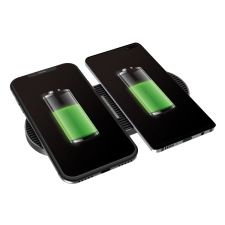 Platinet PWCDB Vezeték nélküli Dual Qi töltő - Fekete (2x10W) mobiltelefon kellék