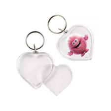 Playbox : Átlátszó szív alakú kulcstartó 5cm-es átmérő 1db kulcstartó