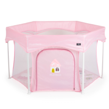  PLAYBOX utazó járóka 6szögletű PINK utazóágy