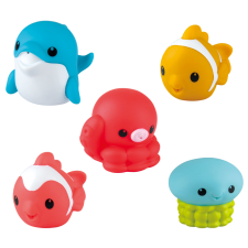 Playgo Toys Playgo Vizet spriccelő puha tengeri állatkák (5 db) - Többféle fürdőszobai játék