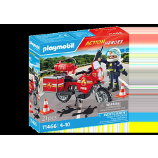 Playmobil - Action Heroes - Motoros tűzoltó balesetnél játékszett (71466) playmobil