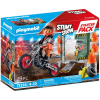 Playmobil Starter Pack - Kaszkadőr motorral és tüzes karikával  Ajánlott 4-10 éves korig fiúknak (09132)