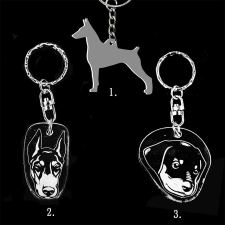  Plexi kulcstartó - Dobermann kölyök fej, Plexi kulcstartó - Dobermann kölyök fej kulcstartó
