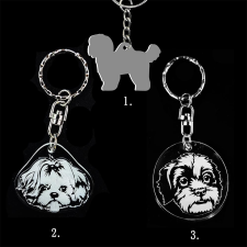Plexi kulcstartó - Shih-tzu kutya fej, Plexi kulcstartó - Shih-tzu kutya fej kulcstartó