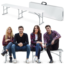 Plonos Összecsukható kerti pad 180 cm plonos fehér kerti bútor