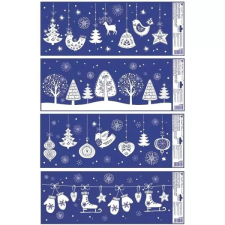 PLUS LINE Csillogó díszek ablakmatrica - 60 x 23 cm, többféle party kellék