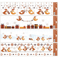 PLUS LINE Karácsonyi madárkák ablakmatrica, 64 x 15 cm - többféle party kellék