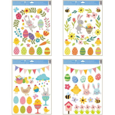 PLUS LINE Mókás húsvéti nyuszi mintájú ablakmatrica - 30 x 42 cm, többféle party kellék