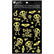 PLUS LINE Sötétben világító csontváz mintás matrica - 15 x 25 cm party kellék