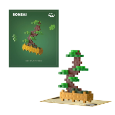 Plus-Plus virágok zöld bonsai építőkészlet barkácsolás, építés
