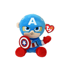 PLUS TY 15CM-ES BABÁKNAK PUHA MARVEL MARVEL CAPTAIN AMERICA SAPKÁK plüssfigura