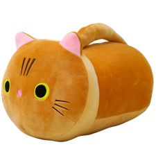 Plüss cica hosszú farokkal, vörös, 40 cm plüssfigura