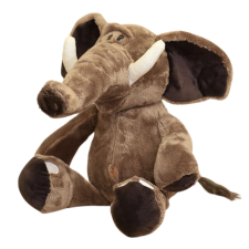 Plüss elefánt nagy fülekkel barna 22 cm plüssfigura