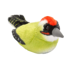  Plüss játék hanggal - Zöld harkály, 15 cm, Zöld, Plus plüssfigura