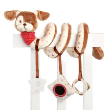  Plüss kutyás spirálos bébijáték - 28 cm bébijáték kiságyra