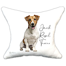 Plüss párna barna Jack russel terrier ajándéktárgy
