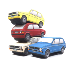 Plüss Volkswagen Golf I. világoskék plüssfigura