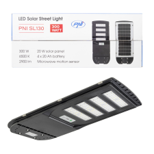 PNI 300W-os napelemes fém LED lámpatest mozgásérzékelővel (PNI-SL130) kültéri világítás