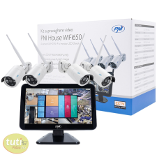 PNI 4 kamerás, 2.0MP-es FullHd, IP Wi-Fi szett LCD monitorral (PNI-HSWIFI650) biztonságtechnikai eszköz