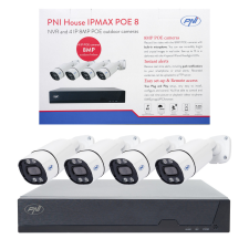 PNI 4 kamerás 4K felbontású, IP POE kamerarendszer, mikrofonokkal (PNI-IP-POE8) megfigyelő kamera