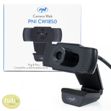 PNI FullHd felbontású, dupla mikrofonos, univerzális, USB webkamera (PNI-CW1850) webkamera