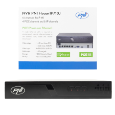 PNI Ip POE rögzítő, NVR, max. 10db 4K felbontású ip kamerához (PNI-IP710J) megfigyelő kamera tartozék