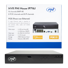 PNI Ip POE rögzítő, NVR, max. 16db 4K felbontású ip kamerához (PNI-IP716J) dvr és nvr videó rögzítő