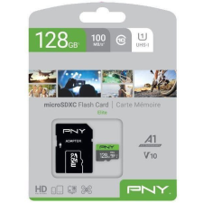 PNY 128GB microSDXC PNY Elite U1 A1 V10 + adapter (P-SDU128V11100EL-GE) memóriakártya
