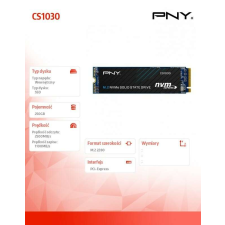 PNY CS1030 M.2 NVMe 250 GB PCI Express 3.0 merevlemez, ssd