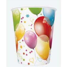 . Pohár, papír, 2,5 dl, léggömb minta party kellék