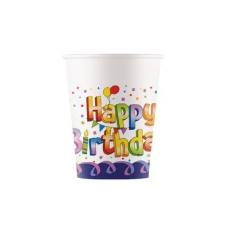 Poharak Happy Birthday 200ml/8db papír party kellék