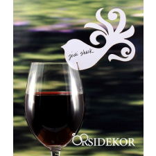 Pohárra tehető ültetőkártya, galamb dekorációs kellék