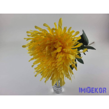  Pók krizantém szálas selyemvirág 72cm - Sárga dekorációs kellék