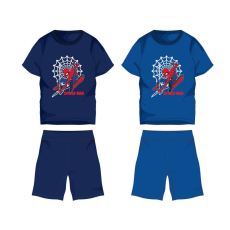  Pókember pamut nyári együttes - póló-rövidnadrág szett - középkék - 140