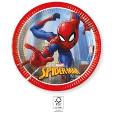 Pókember Spiderman Crime Fighter, Pókember papírtányér 8 db-os 20 cm FSC party kellék