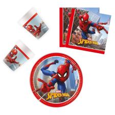 Pókember Spiderman Crime Fighter, Pókember party szett 36 db-os 20 cm-es tányérral party kellék