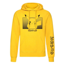  Pokemon Pikachu Katakana sárga unisex pulóver, pamut/poliészter, S-es méret férfi pulóver, kardigán