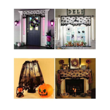 PÓKHÁLÓS,TÖKÖS, DENEVÉRES függöny, halloween dekoráció lakástextília