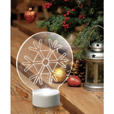 Polarlite LED-es dekoráció, hópehely, hidegfehér, elemes, Polarlite karácsonyi dekoráció