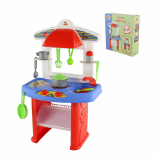 Polesie Toys kis konyha JANA edényekkel 49cm PIROS/kék konyhakészlet
