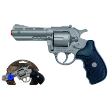 Polici revolver fémből, ezüst színű 8 lövetű katonásdi